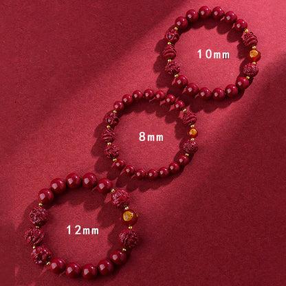 Buddhist Blessing Chinese Zodiac Cinnabar Keep Away Evil Spirits Blessing Bracelet