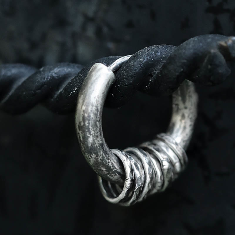 Buddhist Blessing 925 Sterling Silver Hand-hammered Protection Earrings