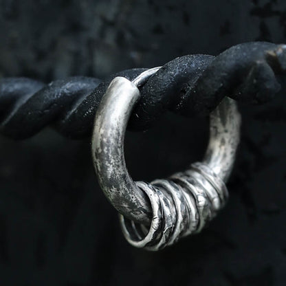 Buddhist Blessing 925 Sterling Silver Hand-hammered Protection Earrings