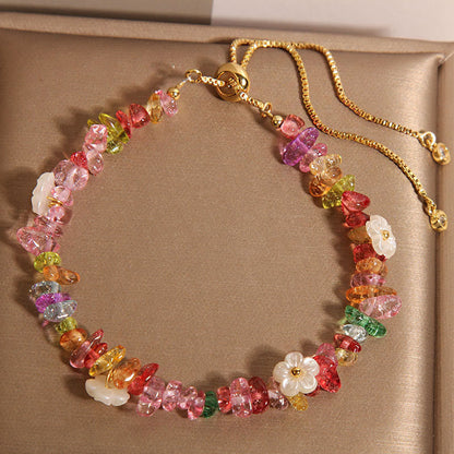Buddhist Blessing Various Gravel Crystals White Crystal Blue Crystal Protection Bracelet