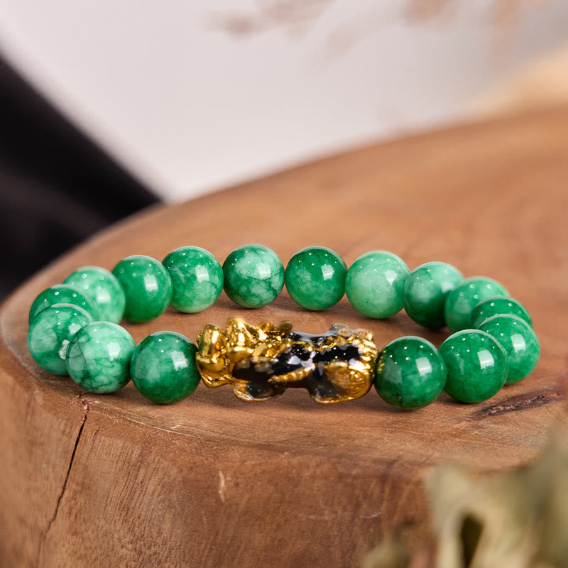 Buddhist Blessing FengShui PiXiu Jade Protection Bracelet