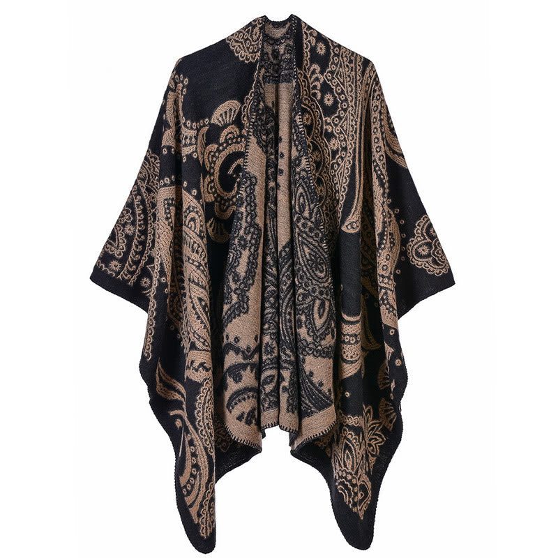 Buddhist Blessing Tibetan Cashew Flower Shawl Fall Winter Cozy Scarf Wrap