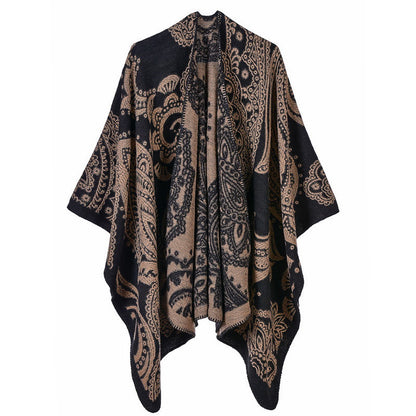 Buddhist Blessing Tibetan Cashew Flower Shawl Fall Winter Cozy Scarf Wrap