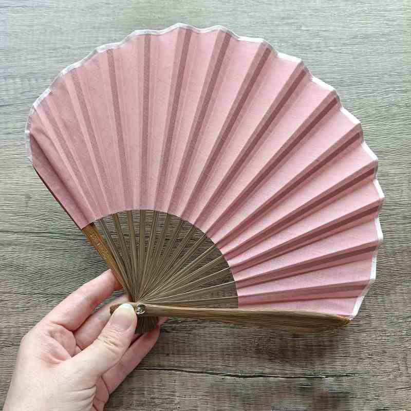 Buddhist Blessing Retro Solid Color Shell Shape Handheld Bamboo Folding Fan