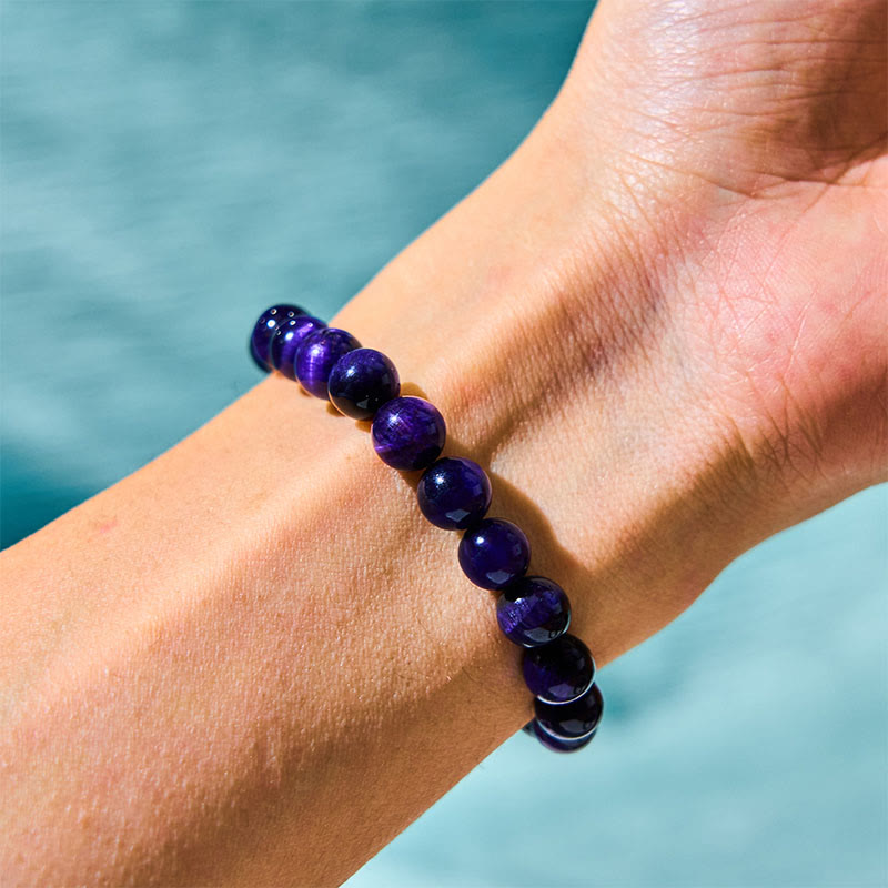 Buddhist Blessing Purple Tiger Eye Creativity Bracelet