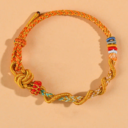 Buddhist Blessing Colorful String Snake Dragon Year of the Snake Luck Bracelet