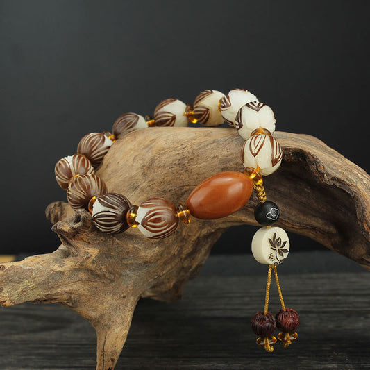 Buddhist Blessing Tibetan Mala White Bodhi Seed Peace Bracelet