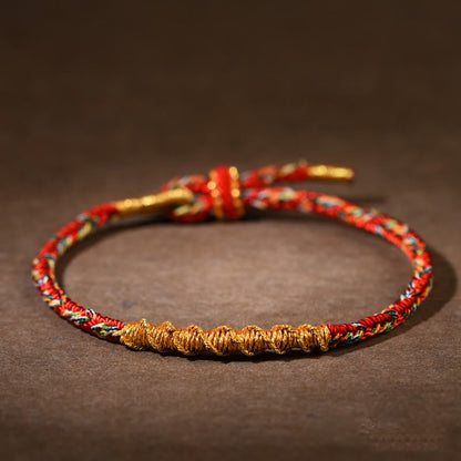 Buddhist Blessing Handmade Chinese Zodiac Natal Buddhist Blessing Luck Strength Braided Rope Bracelet
