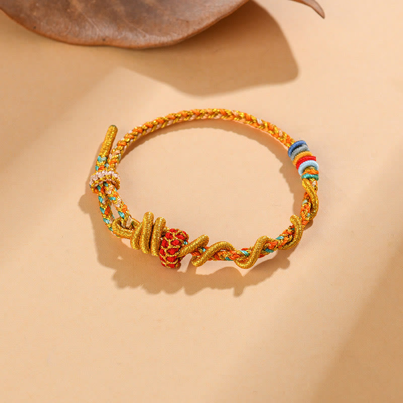 Buddhist Blessing Colorful String Snake Dragon Year of the Snake Luck Bracelet