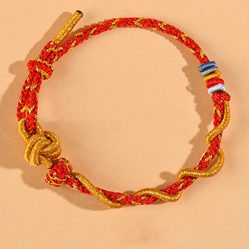 Buddhist Blessing Colorful String Snake Dragon Year of the Snake Luck Bracelet