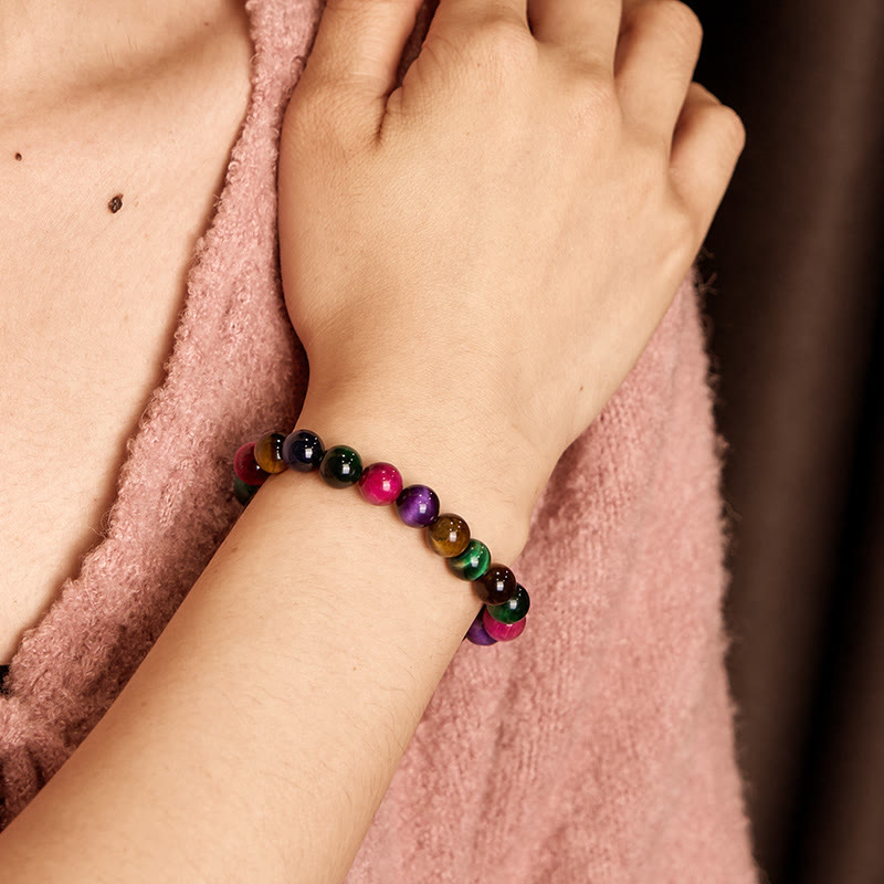 Buddhist Blessing Tiger Eye Resolve Courage Bracelet