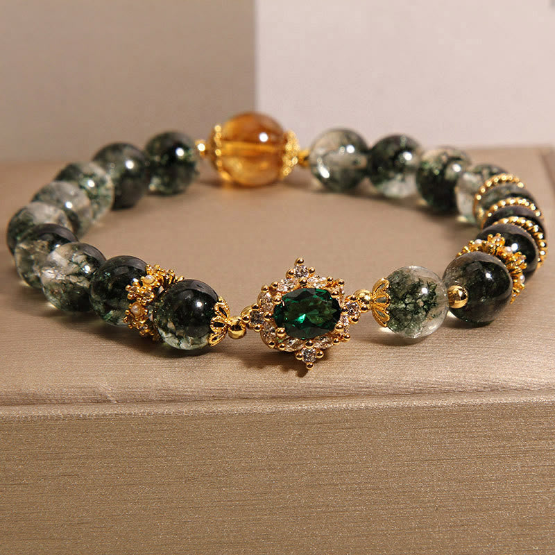 Buddhist Blessing Green Phantom Green Crystal Confidence Bracelet