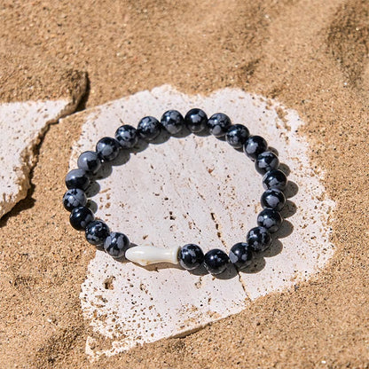 Buddhist Blessing Natural Agate Stone Shark Wisdom Bracelet