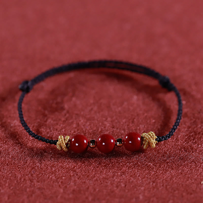 Buddhist Blessing Colorful String Cinnabar Calm Bracelet