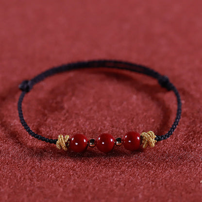 Buddhist Blessing Colorful String Cinnabar Calm Bracelet