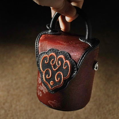 Buddhist Blessing Auspicious Clouds Butterfly Flowers Xiangyunsha Silk Crossbody Bag Hangbags