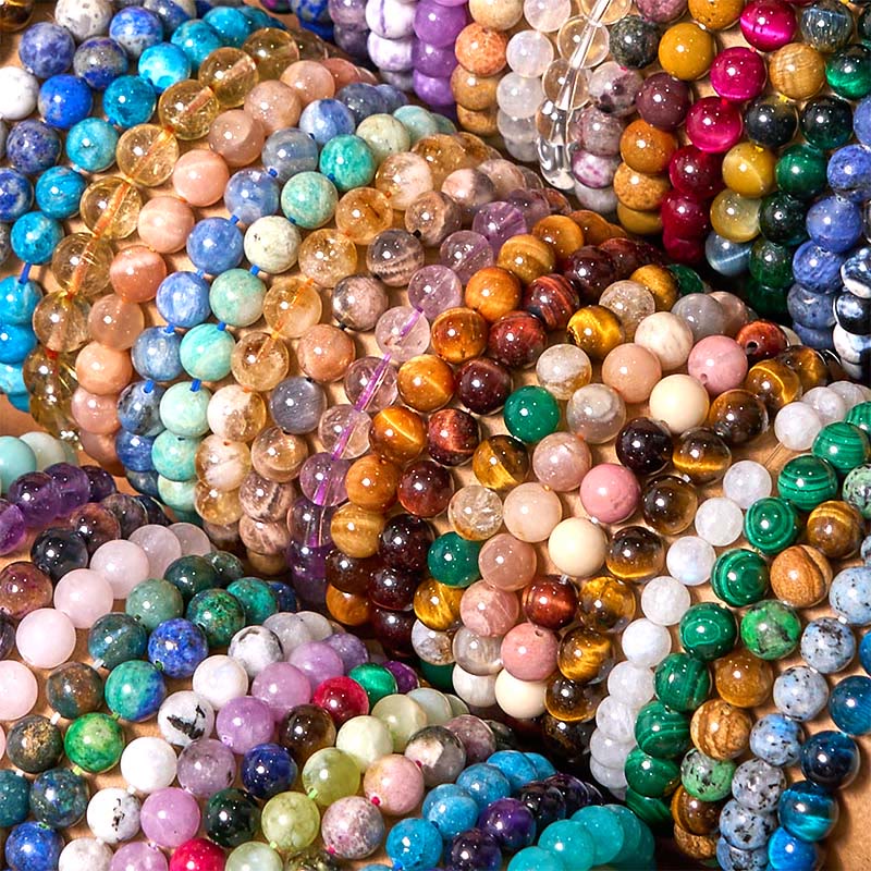 Buddhist Blessing  Stone Various Crystals Malachite Lazurite Hemimorphite Calmness Bracelet