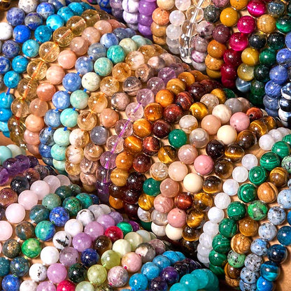 Buddhist Blessing  Stone Various Crystals Malachite Lazurite Hemimorphite Calmness Bracelet