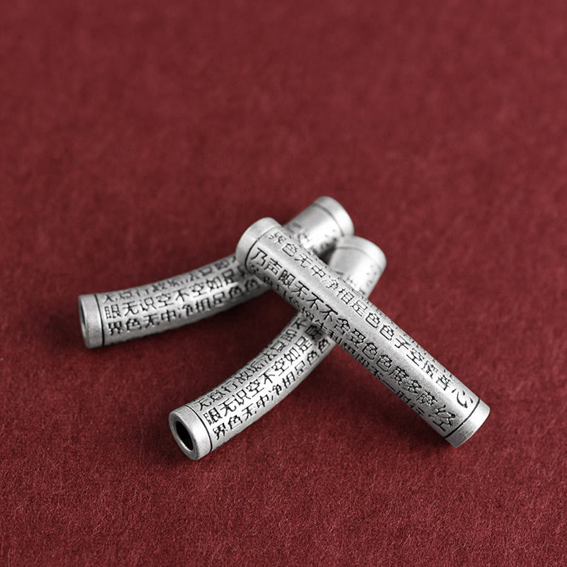 Buddhist Blessing 999 Sterling Silver Six True Word Heart Sutra String Necklace Pendant