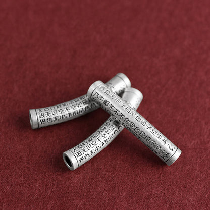 Buddhist Blessing 999 Sterling Silver Six True Word Heart Sutra String Necklace Pendant