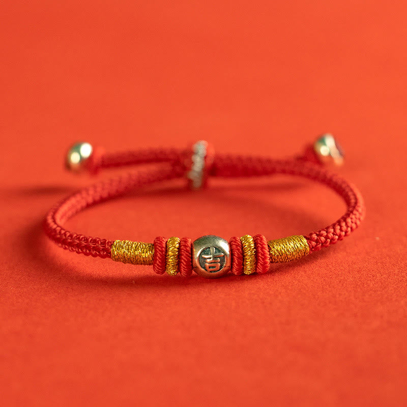 Buddhist Blessing Red String Chinese Characters Protection Bracelet