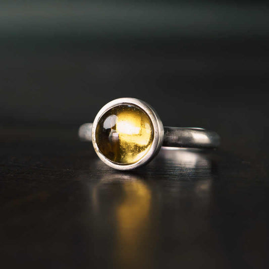 Buddhist Blessing Natural 925 Sterling Silver Citrine Adjustable Protection Ring