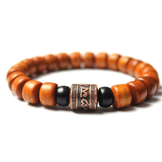 Buddhist Blessing Tibetan Bone Beads Om Mani Padme Hum Strength Bracelet