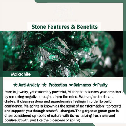 Buddhist Blessing  Stone Various Crystals Malachite Lazurite Hemimorphite Calmness Bracelet