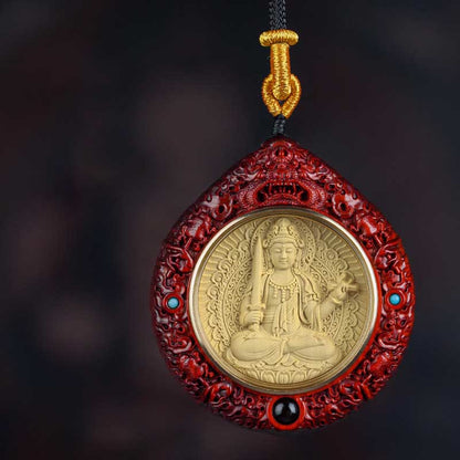 Buddhist Blessing Chinese Zodiac Natal Buddha Small Leaf Red Sandalwood Ebony Longevity Necklace Pendant