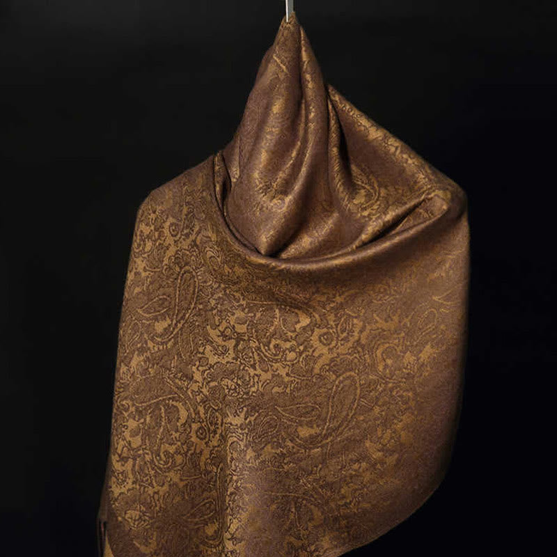 Buddhist Blessing Tibetan Cashew Jacquard Tassels Shawl Spring Fall Winter Warm Cozy Scarf Wrap