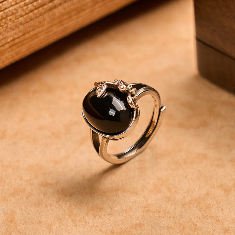 Buddhist Blessing Copper Rose Flower Adjustable Self Care Ring