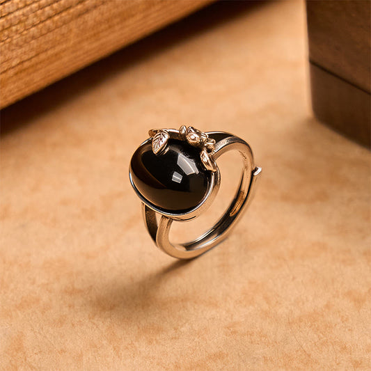 Buddhist Blessing Copper Rose Flower Adjustable Self Care Ring
