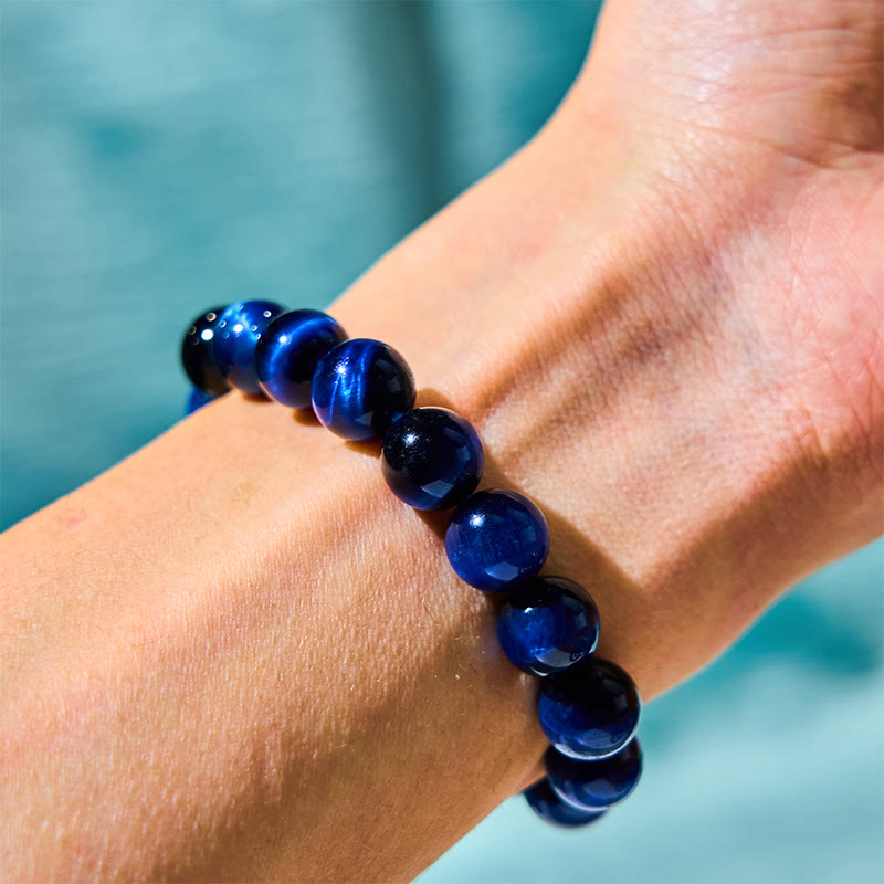 Buddhist Blessing Blue Tiger Eye Protection Bracelet
