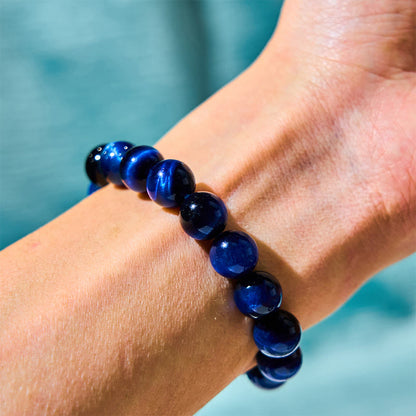 Buddhist Blessing Blue Tiger Eye Protection Bracelet
