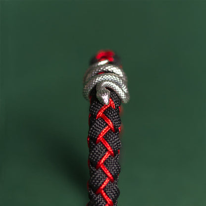Buddhist Blessing Year of the Snake 999 Sterling Silver String Protection Braided Bracelet