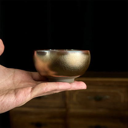 Buddhist Blessing Handmade Chinese Jianzhan Koi Fish Lotus Leaf Ceramic Teacup Kung Fu Tea Cup 150ml