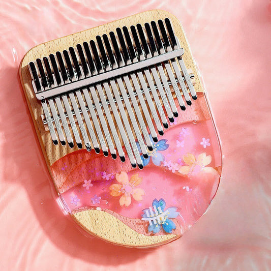 Buddhist Blessing Kalimba 17/21 Keys Thumb Piano Beech Wood Pink Cherry Portable Finger Piano