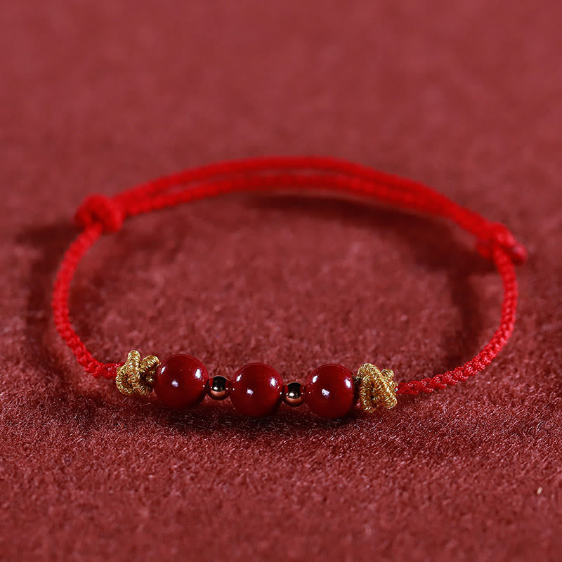 Buddhist Blessing Colorful String Cinnabar Calm Bracelet