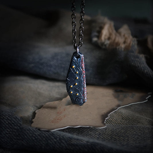 Buddhist Blessing 999 Sterling Silver Big Dipper Balance Necklace Pendant