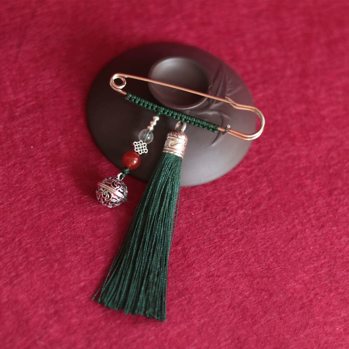 Buddhist Blessing Retro Bell Tassels Brooch