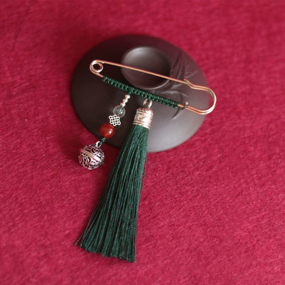 Buddhist Blessing Retro Bell Tassels Brooch
