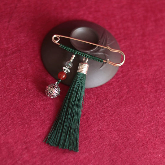Buddhist Blessing Retro Bell Tassels Brooch