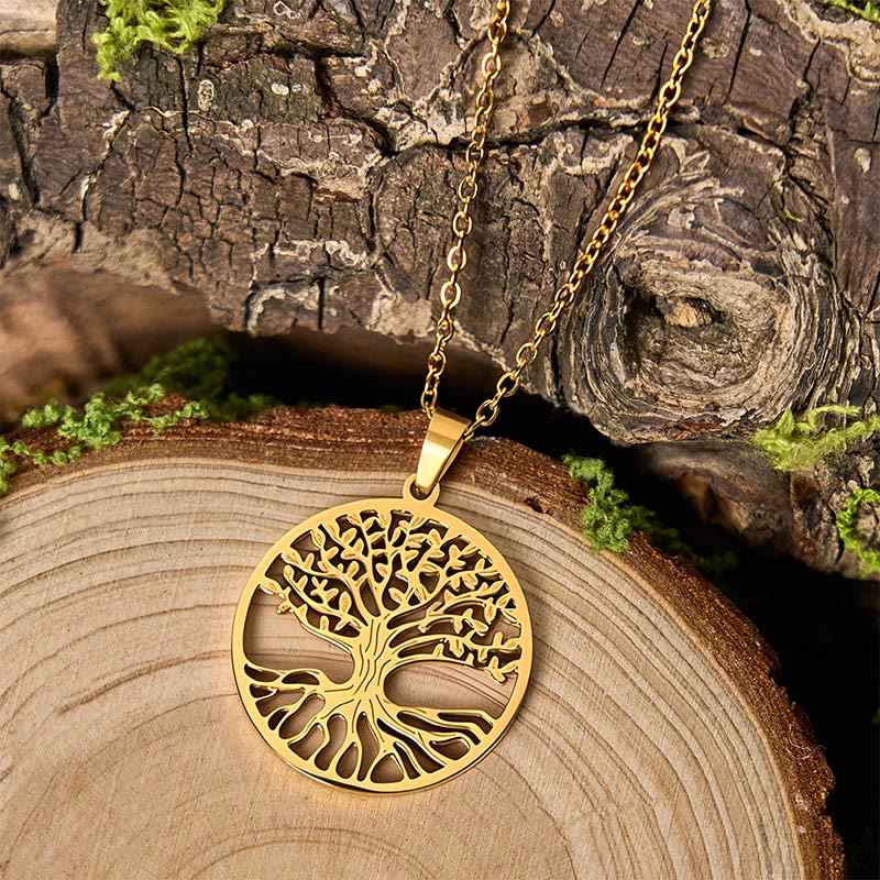 Buddhist Blessing The Tree Of Life Titanium Steel Enlightenment Necklace Pendant