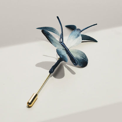 Buddhist Blessing Handmade Velvet Flower Mulberry Silk Butterfly Brooch Hairpin