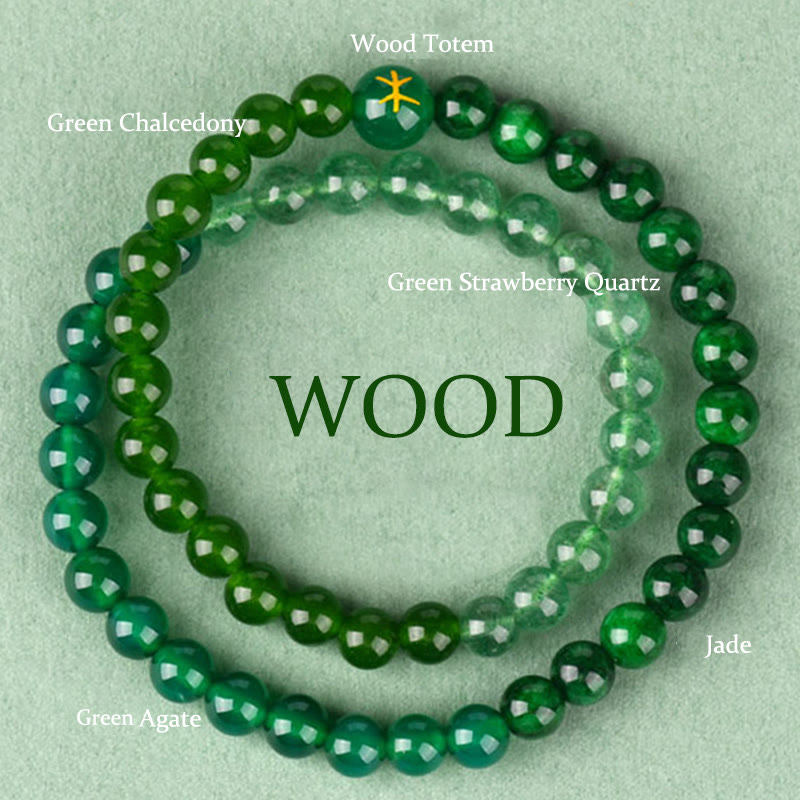 Buddhist Blessing Five Elements Various Agate Crystal Chalcedony White Crystal White Agate Luck Bracelet