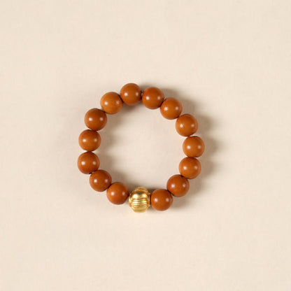 Buddhist Blessing Olive Pit Bead Copper Coin Inner Strength Ring