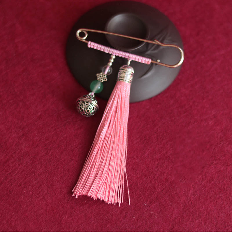 Buddhist Blessing Retro Bell Tassels Brooch