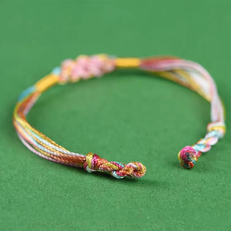 Buddhist Blessing Colorful Rope Peach Blossom Knot Zongzi Braided Bracelet