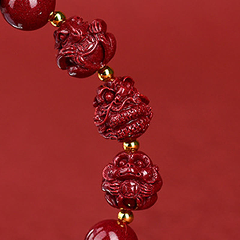 Buddhist Blessing Chinese Zodiac Cinnabar Keep Away Evil Spirits Blessing Bracelet