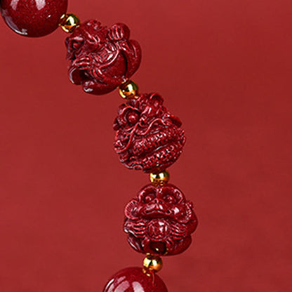 Buddhist Blessing Chinese Zodiac Cinnabar Keep Away Evil Spirits Blessing Bracelet